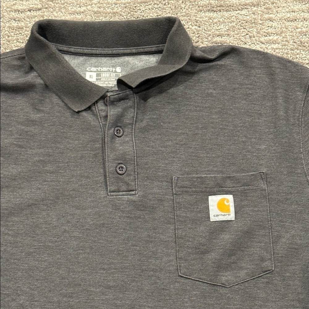 Carhartt Men's Charcoal Polo Shirt Size XL - Picture 3 of 8